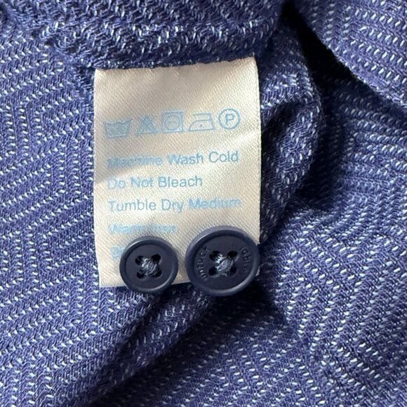 Twillory Untuck(able) Men’s Sz M Blue Geometric Button‑Down Shirt Preppy - Picture 8 of 10
